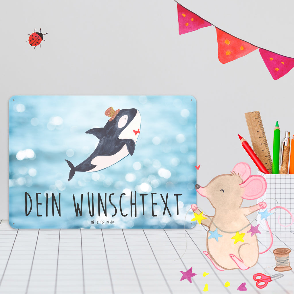 Personalisiertes Blechschild Orca Zylinder Blechschild, Metallschild, Geschenk Schild, Schild, Magnet-Metall-Schild, Deko Schild, Wandschild, Wand-Dekoration, Türschild, Meerestiere, Meer, Urlaub, Narwal, Glitter, Konfetti, Glitzer, Geburtstag, Feier, Fete, Fest, Glückwunsch, Orca