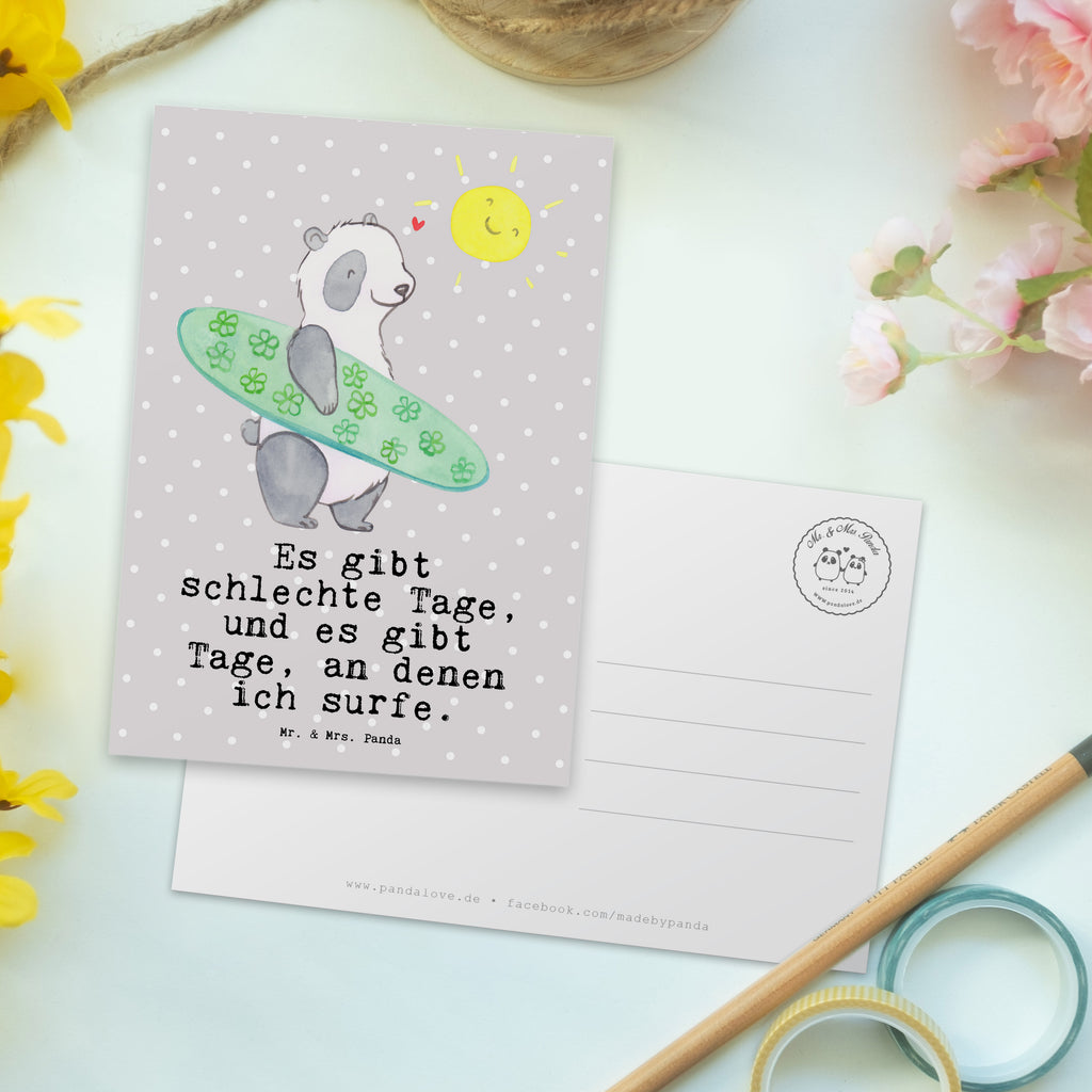 Postkarte Panda Surfen Tage Postkarte, Karte, Geschenkkarte, Grußkarte, Einladung, Ansichtskarte, Geburtstagskarte, Einladungskarte, Dankeskarte, Ansichtskarten, Einladung Geburtstag, Einladungskarten Geburtstag, Geschenk, Sport, Sportart, Hobby, Schenken, Danke, Dankeschön, Auszeichnung, Gewinn, Sportler, Wellenreiten, Surfen, Surfschule