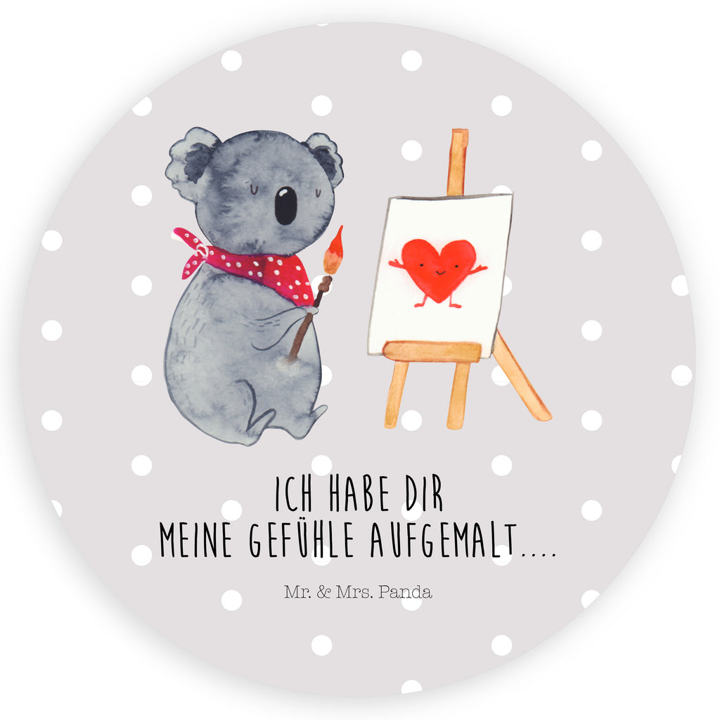 Rund Aufkleber Koala Künstler Sticker, Aufkleber, Etikett, Koala, Koalabär, Liebe, Liebensbeweis, Liebesgeschenk, Gefühle, Künstler, zeichnen