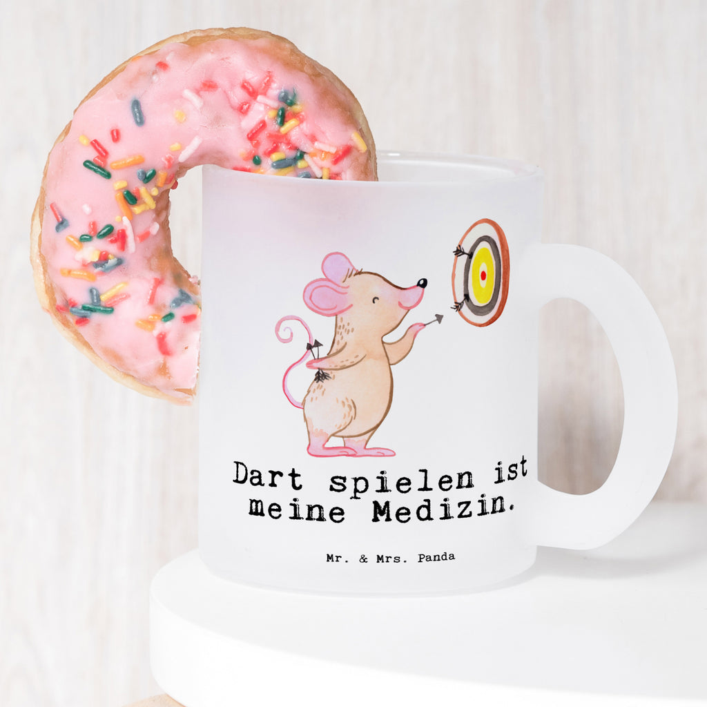 Teetasse Maus Dart spielen Medizin Teetasse, Teeglas, Teebecher, Tasse mit Henkel, Tasse, Glas Teetasse, Teetasse aus Glas, Geschenk, Sport, Sportart, Hobby, Schenken, Danke, Dankeschön, Auszeichnung, Gewinn, Sportler, Dart spielen, Darten, Darts, Dart Turnier