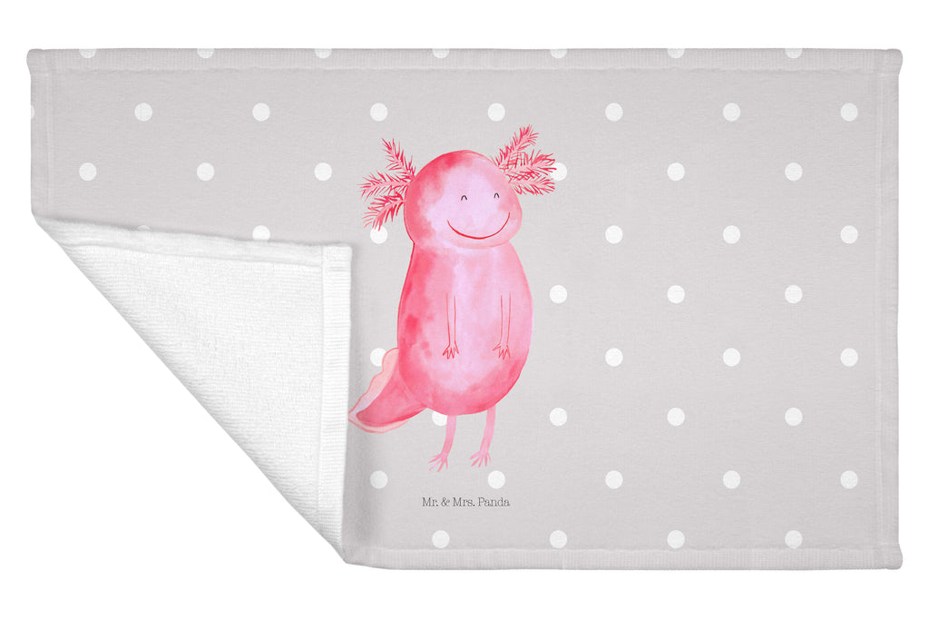 Handtuch Axolotl Glücklich Handtuch, Badehandtuch, Badezimmer, Handtücher, groß, Kinder, Baby, Axolotl, Molch, Axolot, Schwanzlurch, Lurch, Lurche, Motivation, gute Laune