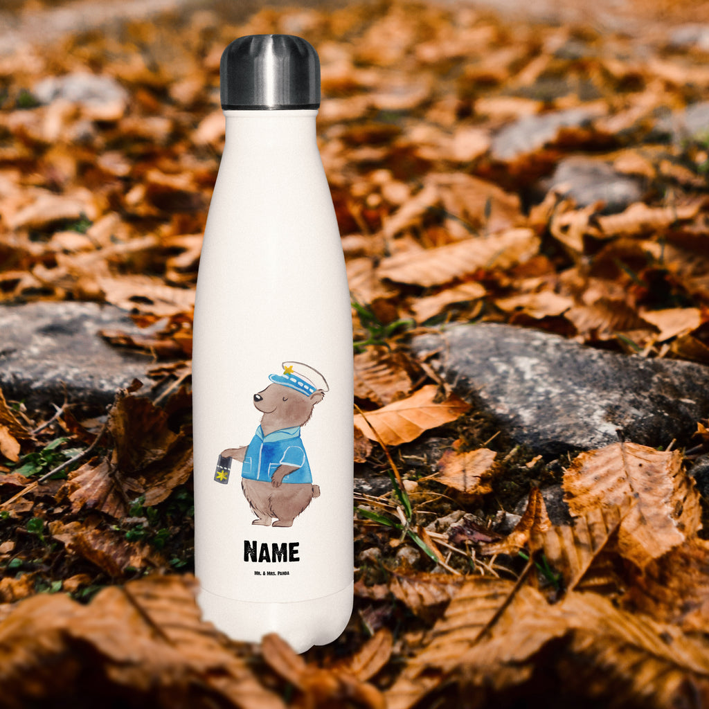 Personalisierte Thermosflasche Polizeivollzugsbeamter mit Herz Personalisierte Isolierflasche, Personalisierte Thermoflasche, Personalisierte Trinkflasche, Trinkflasche Mit Namen, Wunschname, Bedrucken, Namensflasche, Beruf, Ausbildung, Jubiläum, Abschied, Rente, Kollege, Kollegin, Geschenk, Schenken, Arbeitskollege, Mitarbeiter, Firma, Danke, Dankeschön, Polizeivollzugsbeamter, Polizist, Polizei