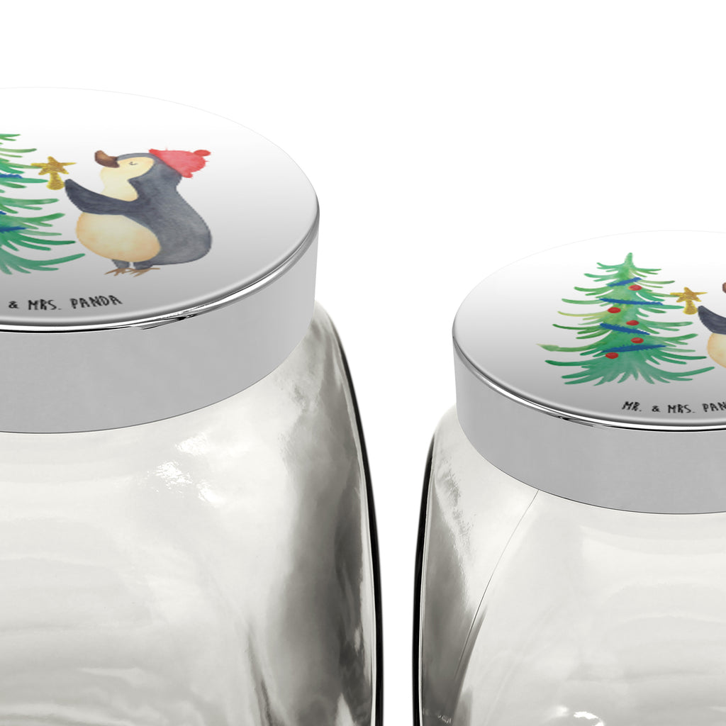 Bonbonglas Pinguin Weihnachtsbaum Vorratsdose, Vorratsbehälter, Süßigkeitenglas, Süßigkeitendose, Kaffeedose, Müslidose, Teedose, Keksbehälter, Keksedose, Glasdose, Glasbälter, Vorratsglas, Küchenbehälter, Aufbewahrungsdose, Aufbewahungsglas, Gewürzdose, Küchenorganizer, Snackdose, Winter, Weihnachten, Weihnachtsdeko, Nikolaus, Advent, Heiligabend, Wintermotiv, Pinguin