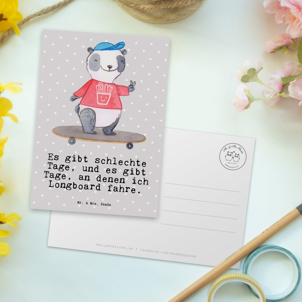 Postkarte Panda Longboard fahren Tage Postkarte, Karte, Geschenkkarte, Grußkarte, Einladung, Ansichtskarte, Geburtstagskarte, Einladungskarte, Dankeskarte, Ansichtskarten, Einladung Geburtstag, Einladungskarten Geburtstag, Geschenk, Sport, Sportart, Hobby, Schenken, Danke, Dankeschön, Auszeichnung, Gewinn, Sportler, Longboard fahren, Skaten