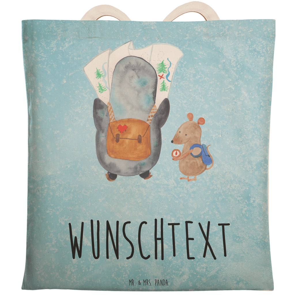 Personalisierte Einkaufstasche Pinguin & Maus Wanderer Personalisierte Tragetasche, Personalisierte Tasche, Personalisierter Beutel, Personalisierte Stofftasche, Personalisierte Baumwolltasche, Personalisierte Umhängetasche, Personalisierter Shopper, Personalisierte Einkaufstasche, Personalisierte Beuteltasche, Tragetasche mit Namen, Tasche mit Namen, Beutel mit Namen, Stofftasche mit Namen, Baumwolltasche mit Namen, Umhängetasche mit Namen, Shopper mit Namen, Einkaufstasche mit Namen, Beuteltasche, Wunschtext, Wunschnamen, Personalisierbar, Personalisierung, Pinguin, Pinguine, Abenteurer, Abenteuer, Roadtrip, Ausflug, Wanderlust, wandern