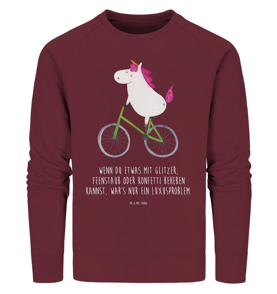 Organic Pullover Einhorn Radfahrer Pullover, Pullover Männer, Pullover Frauen, Sweatshirt, Sweatshirt Männer, Sweatshirt Frauen, Unisex, Einhorn, Einhörner, Einhorn Deko, Pegasus, Unicorn, Radfahren, Radfahrer, Rad, Bike, Feenstaub, Konfetti, Luxusproblem, Kummer, Liebeskummer