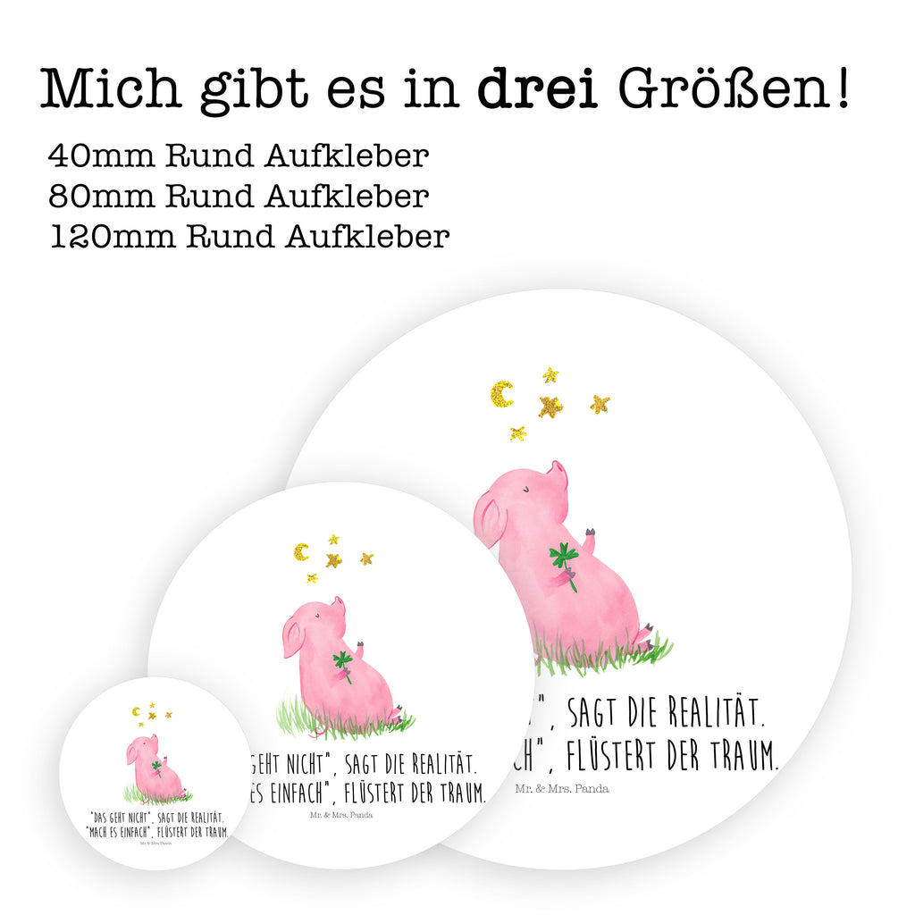 Rund Aufkleber Glücksschwein Sticker, Aufkleber, Etikett, Tiermotive, Gute Laune, lustige Sprüche, Tiere, Glücksschwein. Glück, Schwein, Schweinchen, Sterne, Sernchen, Ziele, Träume, Motivation, Glücksbringer