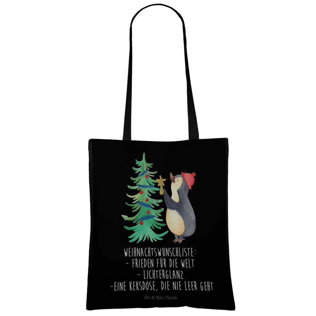 Tragetasche Pinguin Weihnachtsbaum Beuteltasche, Beutel, Einkaufstasche, Jutebeutel, Stoffbeutel, Tasche, Shopper, Umhängetasche, Strandtasche, Schultertasche, Stofftasche, Tragetasche, Badetasche, Jutetasche, Einkaufstüte, Laptoptasche, Winter, Weihnachten, Weihnachtsdeko, Nikolaus, Advent, Heiligabend, Wintermotiv, Pinguin