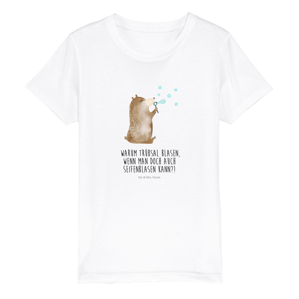 Organic Kinder T-Shirt Bär Seifenblasen Kinder T-Shirt, Kinder T-Shirt Mädchen, Kinder T-Shirt Jungen, Bär, Teddy, Teddybär, Seifenblasen Bär Lustig Sein Glücklich Traurig Happy