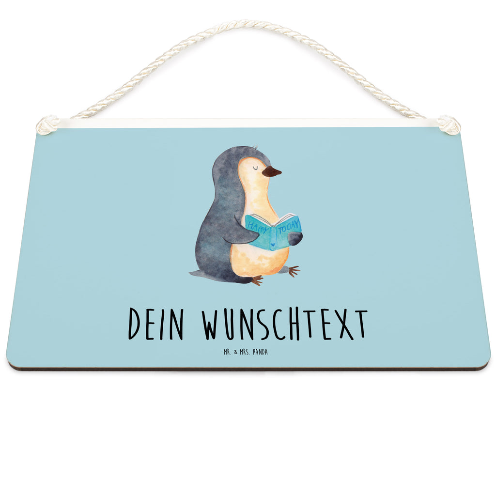 Personalisiertes Deko Schild Pinguin Buch Dekoschild, Deko Schild, Schild, Tür Schild, Türschild, Holzschild, Wandschild, Wanddeko, Pinguin, Pinguine, Buch, Lesen, Bücherwurm, Nichtstun, Faulenzen, Ferien, Urlaub, Freizeit