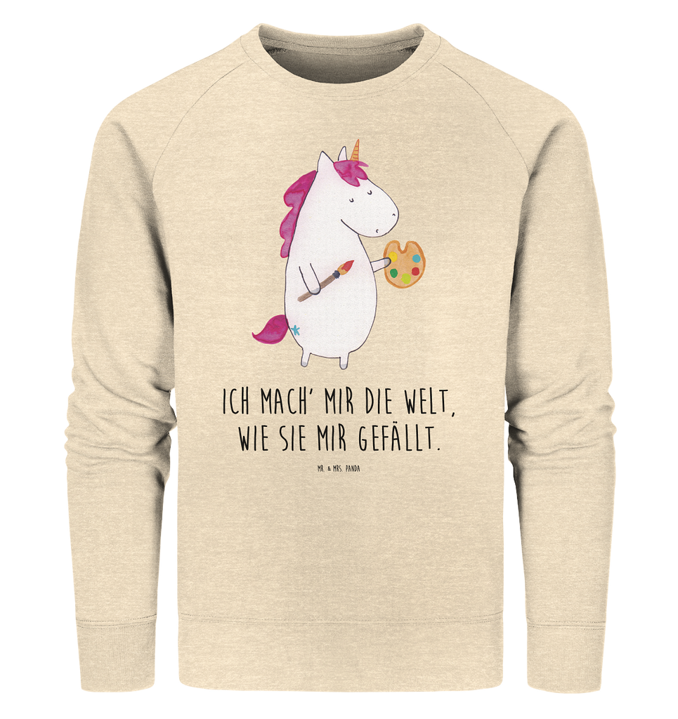 Organic Pullover Einhorn Künstler Pullover, Pullover Männer, Pullover Frauen, Sweatshirt, Sweatshirt Männer, Sweatshirt Frauen, Unisex, Einhorn, Einhörner, Einhorn Deko, Pegasus, Unicorn, Englisch, Künstler, Artist, Malen, Zeichnen, Welt, Farbe, Stift, Pinsel, Geschenk, Maler