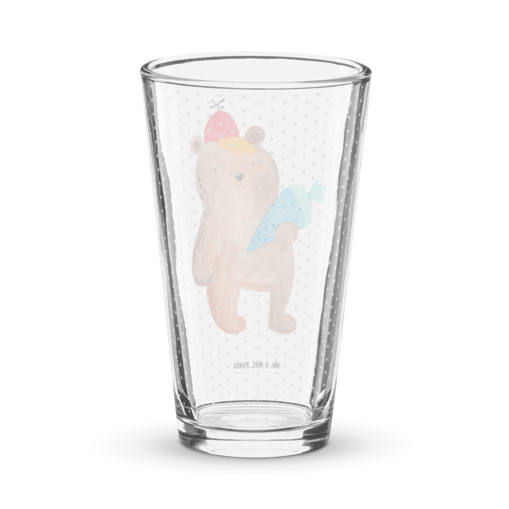 Premium Trinkglas Bär mit Schultüte Trinkglas, Glas, Pint Glas, Bierglas, Cocktail Glas, Wasserglas, Bär, Teddy, Teddybär, Bär Motiv, Schultüte, Erster Schultag Geschenk, Einschulung Geschenk, Schule Geschenk, Grundschule, Schulanfang, Schulbeginn