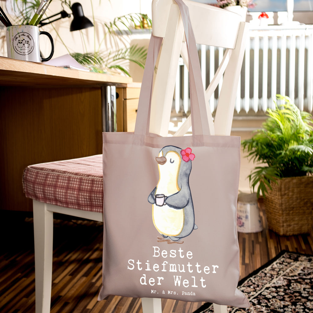 Tragetasche Pinguin Beste Stiefmutter der Welt Beuteltasche, Beutel, Einkaufstasche, Jutebeutel, Stoffbeutel, Tasche, Shopper, Umhängetasche, Strandtasche, Schultertasche, Stofftasche, Tragetasche, Badetasche, Jutetasche, Einkaufstüte, Laptoptasche, für, Dankeschön, Geschenk, Schenken, Geburtstag, Geburtstagsgeschenk, Geschenkidee, Danke, Bedanken, Mitbringsel, Freude machen, Geschenktipp, Stiefmutter, Stief Mutter, Stiefmama, Mami, Mutter, Muttertag, Mutti, Mama, Tochter, Sohn, Beste