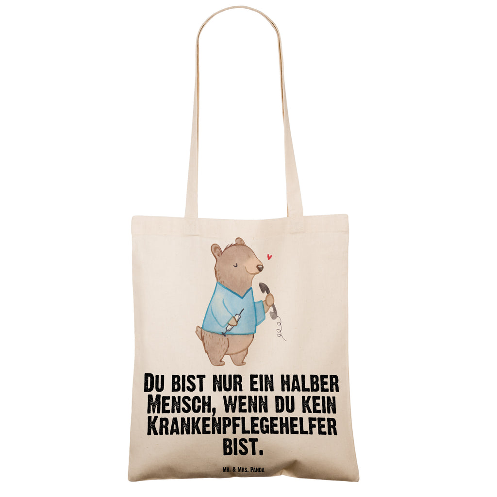 Tragetasche Krankenpflegehelfer mit Herz Beuteltasche, Beutel, Einkaufstasche, Jutebeutel, Stoffbeutel, Beruf, Ausbildung, Jubiläum, Abschied, Rente, Kollege, Kollegin, Geschenk, Schenken, Arbeitskollege, Mitarbeiter, Firma, Danke, Dankeschön, Krankenpflegehelfer, Pflegehelfer, Pflegekraft