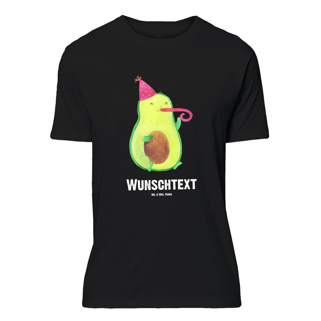 Personalisiertes T-Shirt Avocado Feier T-Shirt Personalisiert, T-Shirt mit Namen, T-Shirt mit Aufruck, Männer, Frauen, Wunschtext, Bedrucken, Avocado, Veggie, Vegan, Gesund, Party, Feierlichkeit, Feier, Fete, Geburtstag, Gute Laune, Tröte