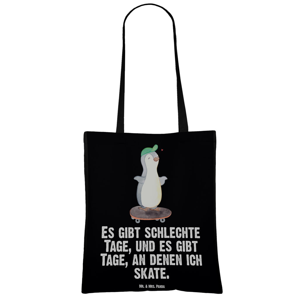 Tragetasche Pinguin Skateboarden Tage Beuteltasche, Beutel, Einkaufstasche, Jutebeutel, Stoffbeutel, Tasche, Shopper, Umhängetasche, Strandtasche, Schultertasche, Stofftasche, Tragetasche, Badetasche, Jutetasche, Einkaufstüte, Laptoptasche, Geschenk, Sport, Sportart, Hobby, Schenken, Danke, Dankeschön, Auszeichnung, Gewinn, Sportler, Skateboarden, Skateboard fahren, Skaten, Skateboard, Skateplatz