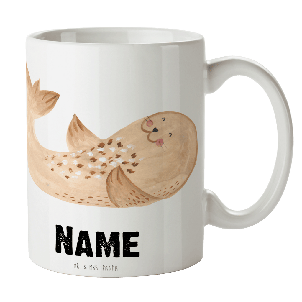 Personalisierte Tasse Robbe Liegen Personalisierte Tasse, Namenstasse, Wunschname, Personalisiert, Tasse, Namen, Drucken, Tasse mit Namen, Tiermotive, Gute Laune, lustige Sprüche, Tiere, Robbe, Robben, Seehund, Strand, Meerestier, Ostsee, Nordsee, Lachen, Freude