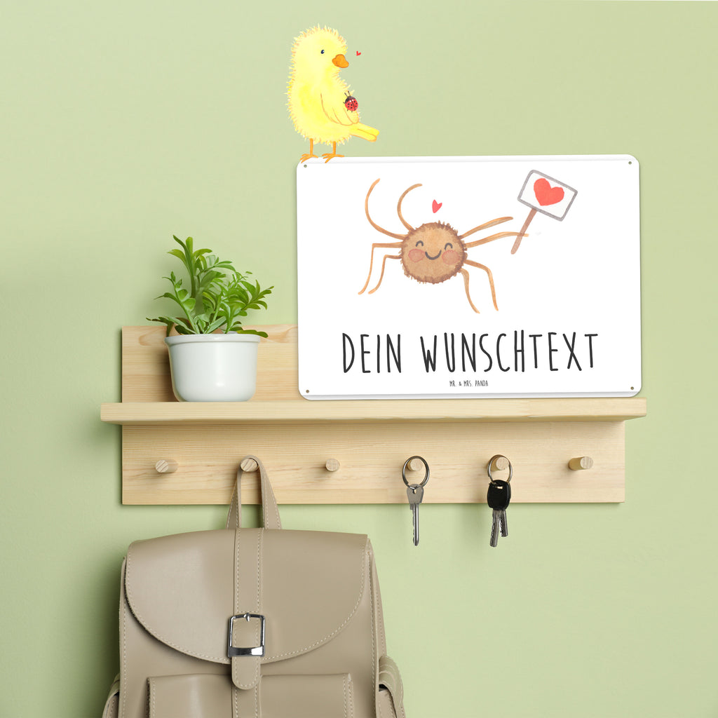 Personalisiertes Blechschild Spinne Agathe Motivation Blechschild, Metallschild, Geschenk Schild, Schild, Magnet-Metall-Schild, Deko Schild, Wandschild, Wand-Dekoration, Türschild, Spinne Agathe, Spinne, Agathe, Videos, Merchandise, Motivation, Glück, Liebe, Vertrauen, Dankeschön