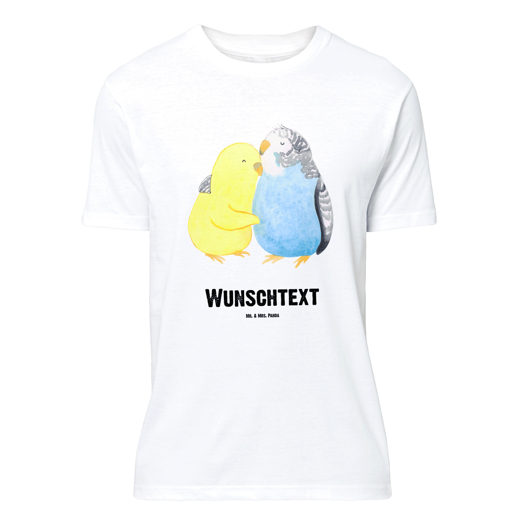 Personalisiertes T-Shirt Wellensittich Liebe T-Shirt Personalisiert, T-Shirt mit Namen, T-Shirt mit Aufruck, Männer, Frauen, Wunschtext, Bedrucken, Liebe, Partner, Freund, Freundin, Ehemann, Ehefrau, Heiraten, Verlobung, Heiratsantrag, Liebesgeschenk, Jahrestag, Hocheitstag, Vögel, Wellensittich, Nähe, Kuscheln, Vertrauen