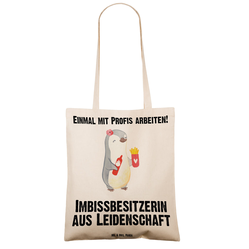 Tragetasche Imbissbesitzerin aus Leidenschaft Beuteltasche, Beutel, Einkaufstasche, Jutebeutel, Stoffbeutel, Tasche, Shopper, Umhängetasche, Strandtasche, Schultertasche, Stofftasche, Tragetasche, Badetasche, Jutetasche, Einkaufstüte, Laptoptasche, Beruf, Ausbildung, Jubiläum, Abschied, Rente, Kollege, Kollegin, Geschenk, Schenken, Arbeitskollege, Mitarbeiter, Firma, Danke, Dankeschön, Imbissbesitzerin, Imibissverkäuferin, Pommesverkäuferin, Pommesliebe