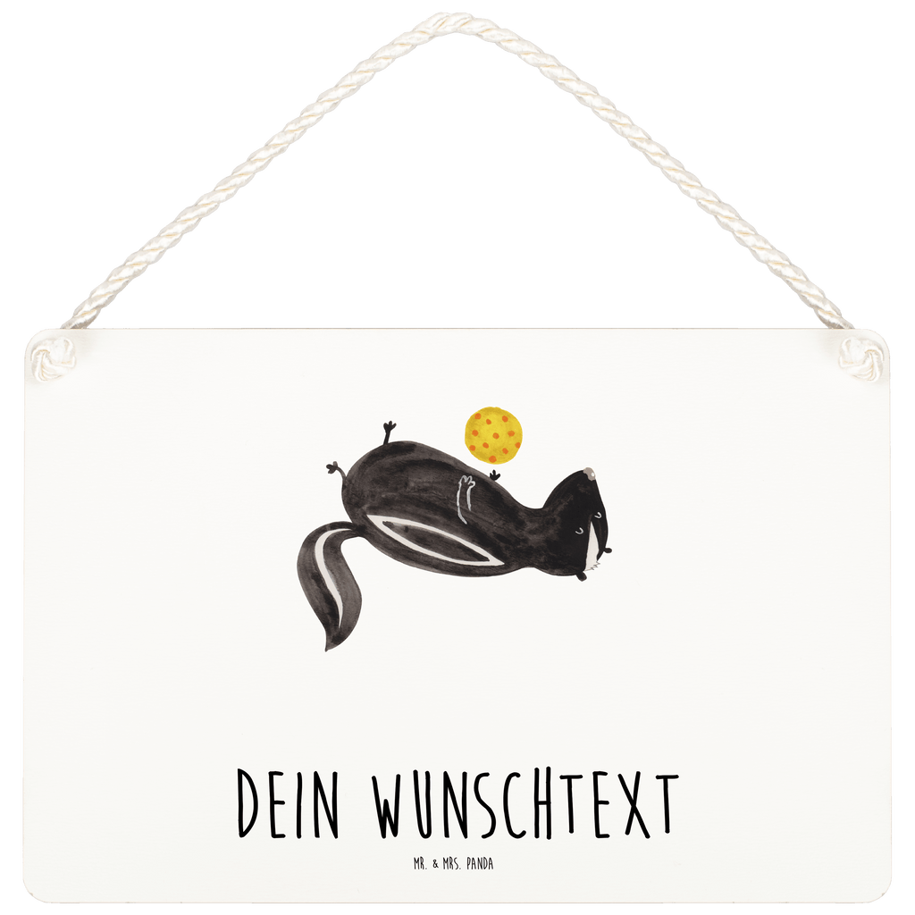 Personalisiertes Deko Schild Stinktier Ball Dekoschild, Deko Schild, Schild, Tür Schild, Türschild, Holzschild, Wandschild, Wanddeko, Stinktier, Skunk, Wildtier, Raubtier, Stinker, Stinki, verspielt, Weisheit