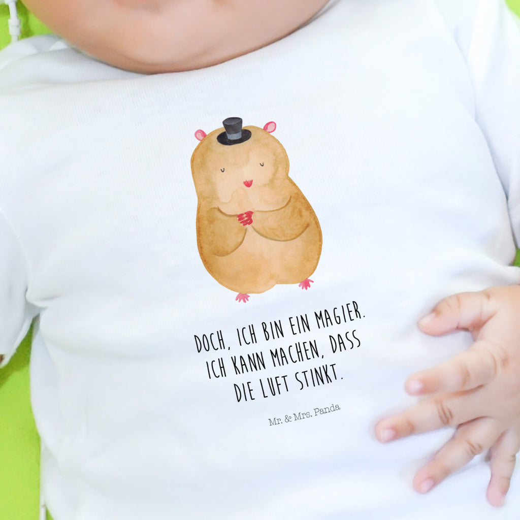 Baby Longsleeve Hamster mit Hut Mädchen, Jungen, Baby, Langarm, Bio, Kleidung, Tiermotive, Gute Laune, lustige Sprüche, Tiere, Hamster, Hut, Magier, Zylinder, Zwerghamster, Zauberer