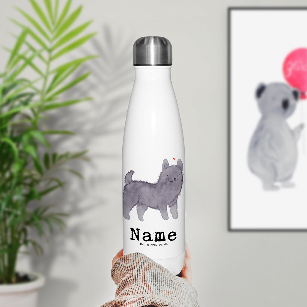 Personalisierte Thermosflasche Schipperke Lebensretter Personalisierte Isolierflasche, Personalisierte Thermoflasche, Personalisierte Trinkflasche, Trinkflasche Mit Namen, Wunschname, Bedrucken, Namensflasche, Hund, Hunderasse, Rassehund, Hundebesitzer, Geschenk, Tierfreund, Schenken, Welpe, Schipperke, belgische Hunderasse