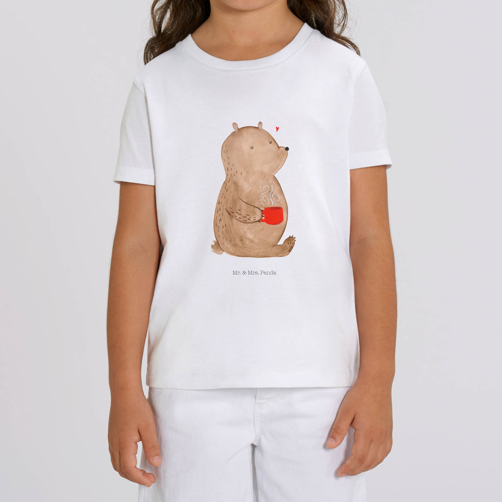 Organic Kinder T-Shirt Bär Kaffee Kinder T-Shirt, Kinder T-Shirt Mädchen, Kinder T-Shirt Jungen, Bär, Teddy, Teddybär, Kaffee, Coffee, Bären, guten Morgen, Morgenroutine, Welt erobern, Welt retten, Motivation