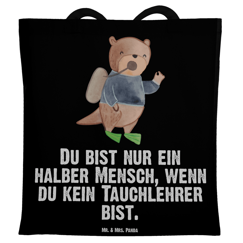 Tragetasche Tauchlehrer mit Herz Beuteltasche, Beutel, Einkaufstasche, Jutebeutel, Stoffbeutel, Tasche, Shopper, Umhängetasche, Strandtasche, Schultertasche, Stofftasche, Tragetasche, Badetasche, Jutetasche, Einkaufstüte, Laptoptasche, Beruf, Ausbildung, Jubiläum, Abschied, Rente, Kollege, Kollegin, Geschenk, Schenken, Arbeitskollege, Mitarbeiter, Firma, Danke, Dankeschön