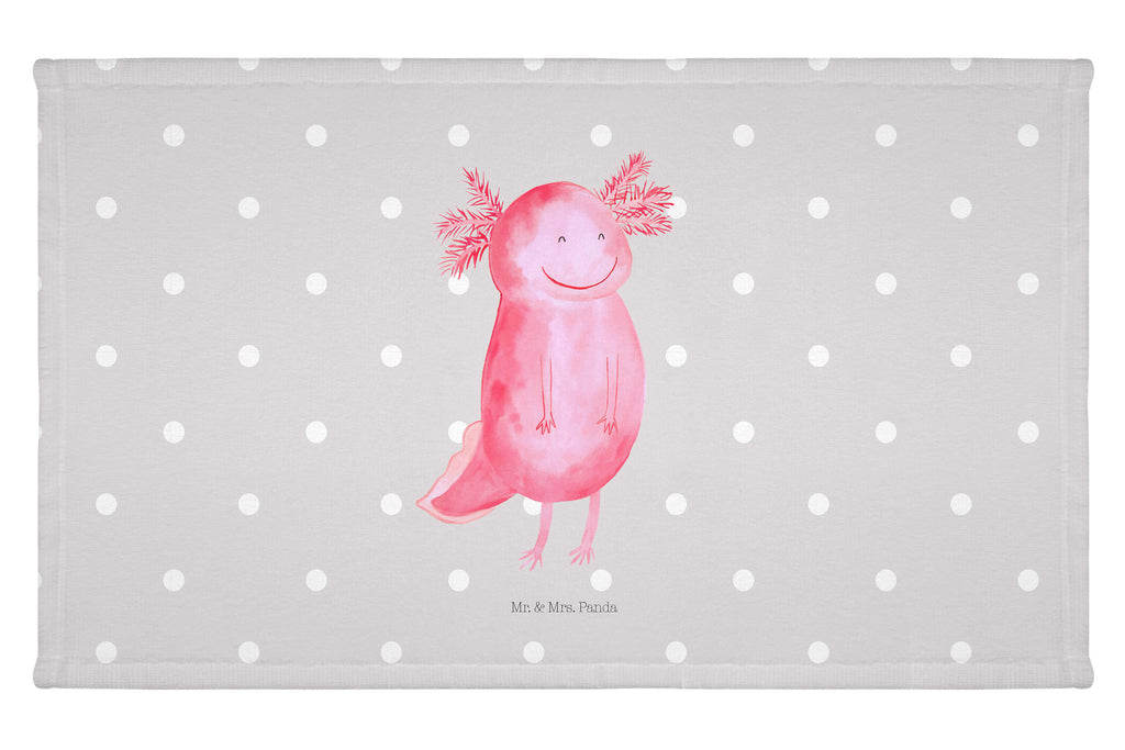 Handtuch Axolotl Glücklich Gästetuch, Reisehandtuch, Sport Handtuch, Frottier, Kinder Handtuch, Axolotl, Molch, Axolot, Schwanzlurch, Lurch, Lurche, Motivation, gute Laune