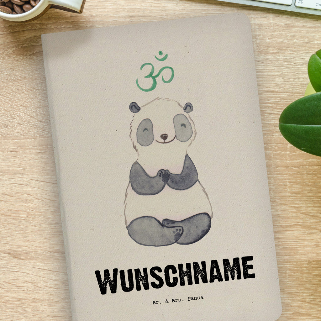 DIN A4 Personalisiertes Notizbuch Panda Meditieren Personalisiertes Notizbuch, Notizbuch mit Namen, Notizbuch bedrucken, Personalisierung, Namensbuch, Namen, Geschenk, Sport, Sportart, Hobby, Schenken, Danke, Dankeschön, Auszeichnung, Gewinn, Sportler, Meditieren, Meditation, Meditationskurs