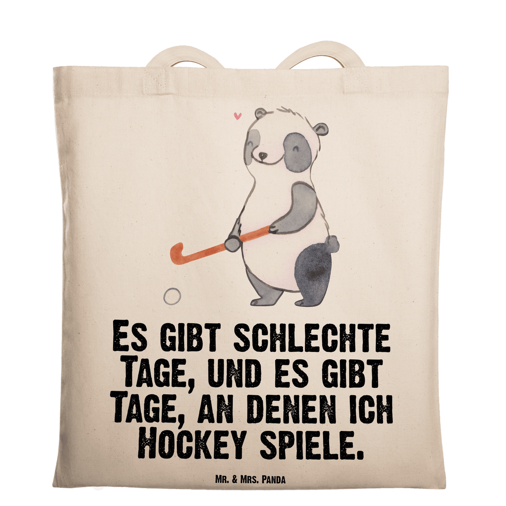 Tragetasche Panda Hockey spielen Tage Beuteltasche, Beutel, Einkaufstasche, Jutebeutel, Stoffbeutel, Tasche, Shopper, Umhängetasche, Strandtasche, Schultertasche, Stofftasche, Tragetasche, Badetasche, Jutetasche, Einkaufstüte, Laptoptasche, Geschenk, Sport, Sportart, Hobby, Schenken, Danke, Dankeschön, Auszeichnung, Gewinn, Sportler, Hockey spielen, Feldhockey, Hockeyschläger, Hockey Verein