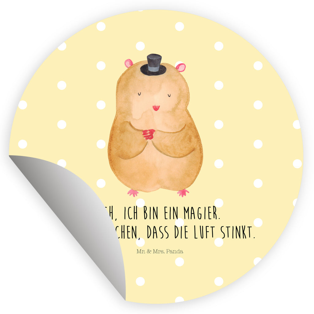 Rund Aufkleber Hamster mit Hut Sticker, Aufkleber, Etikett, Tiermotive, Gute Laune, lustige Sprüche, Tiere, Hamster, Hut, Magier, Zylinder, Zwerghamster, Zauberer