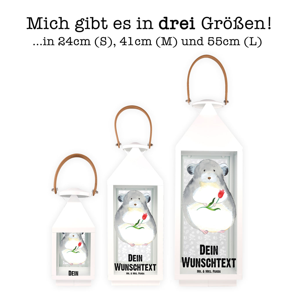 Personalisierte Deko Laterne Chinchilla mit Blume Gartenlampe, Gartenleuchte, Gartendekoration, Gartenlicht, Laterne kleine Laternen, XXL Laternen, Laterne groß, Tiermotive, Gute Laune, lustige Sprüche, Tiere, Chinchilla, Chinchillas, Liebeskummer, Kummer, Depressionen, traurig sein, Chaos, Glücklichsein, Büro, Büroalltag