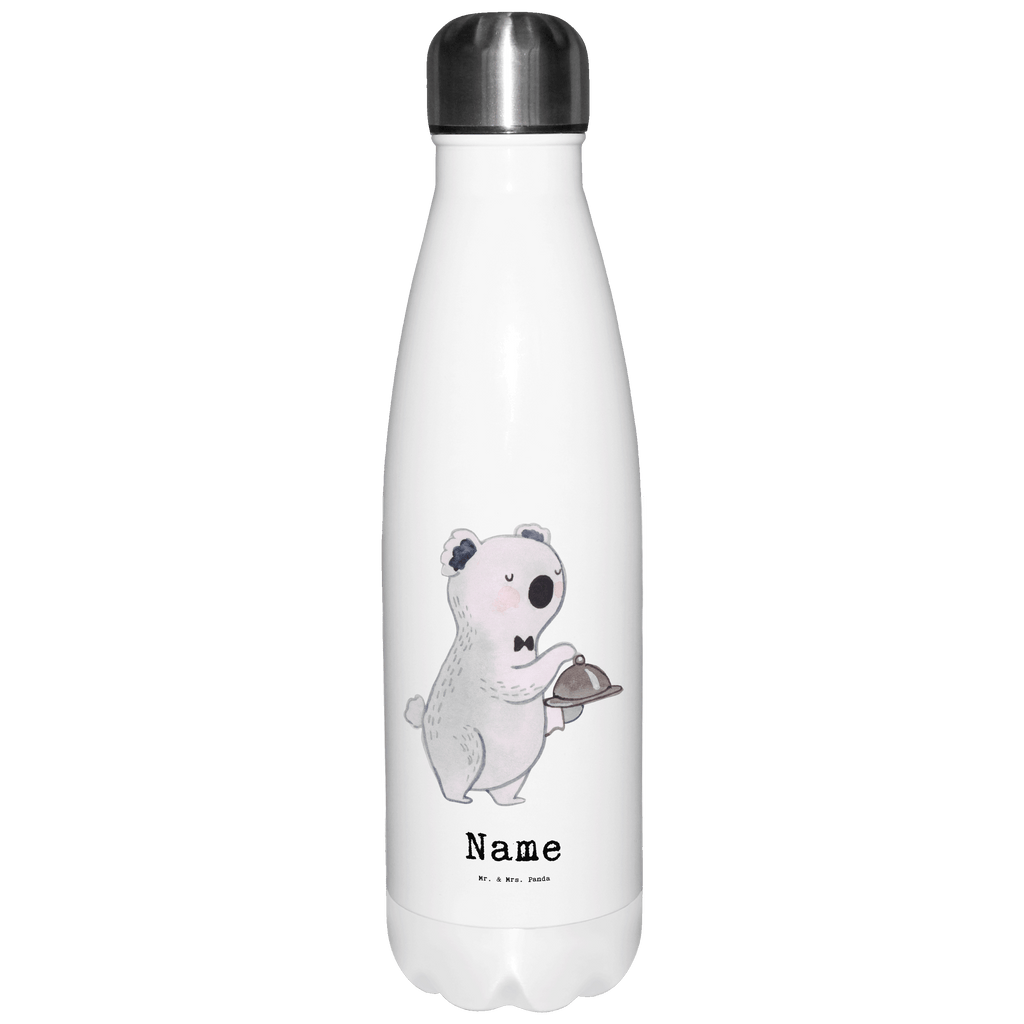 Personalisierte Thermosflasche Kellner mit Herz Personalisierte Isolierflasche, Personalisierte Thermoflasche, Personalisierte Trinkflasche, Trinkflasche Mit Namen, Wunschname, Bedrucken, Namensflasche, Beruf, Ausbildung, Jubiläum, Abschied, Rente, Kollege, Kollegin, Geschenk, Schenken, Arbeitskollege, Mitarbeiter, Firma, Danke, Dankeschön, Kellner, Servicekraft, Restaurant, Ober