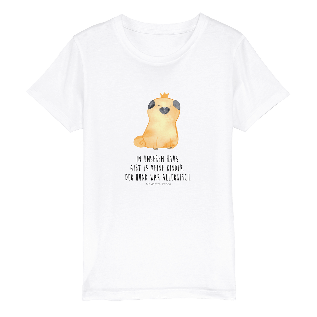 Organic Kinder T-Shirt Mops Krone Kinder T-Shirt, Kinder T-Shirt Mädchen, Kinder T-Shirt Jungen, Hund, Hundemotiv, Haustier, Hunderasse, Tierliebhaber, Hundebesitzer, Sprüche, Mops, allergisch, kinderlos, Hausregel, Hundebesitzer. Spruch, lustig