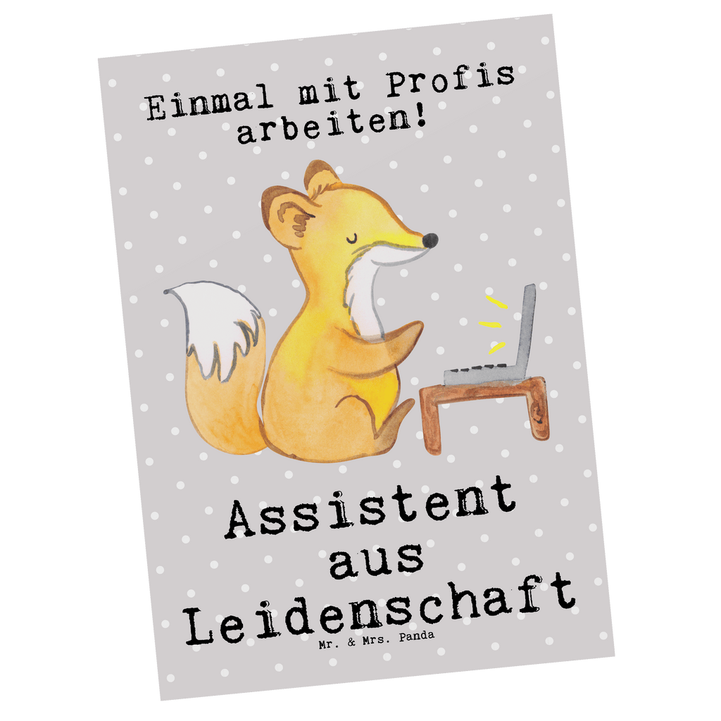 Postkarte Assistent aus Leidenschaft Postkarte, Karte, Geschenkkarte, Grußkarte, Einladung, Ansichtskarte, Geburtstagskarte, Einladungskarte, Dankeskarte, Ansichtskarten, Einladung Geburtstag, Einladungskarten Geburtstag, Beruf, Ausbildung, Jubiläum, Abschied, Rente, Kollege, Kollegin, Geschenk, Schenken, Arbeitskollege, Mitarbeiter, Firma, Danke, Dankeschön