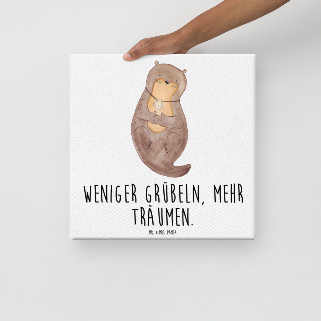 Leinwand Bild Otter Muschel Leinwand, Bild, Kunstdruck, Wanddeko, Dekoration, Otter, Fischotter, Seeotter, Otterliebe, grübeln, träumen, Motivation, Tagträumen, Büro