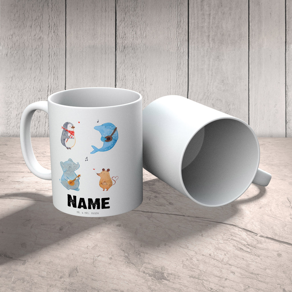 Personalisierte Tasse Big Band Personalisierte Tasse, Namenstasse, Wunschname, Personalisiert, Tasse, Namen, Drucken, Tasse mit Namen, Tiermotive, Gute Laune, lustige Sprüche, Tiere, Hund, Pinguin, Maus, Elefant, Delfin, Gitarre, Band, Triangel, Musikanten, Musik