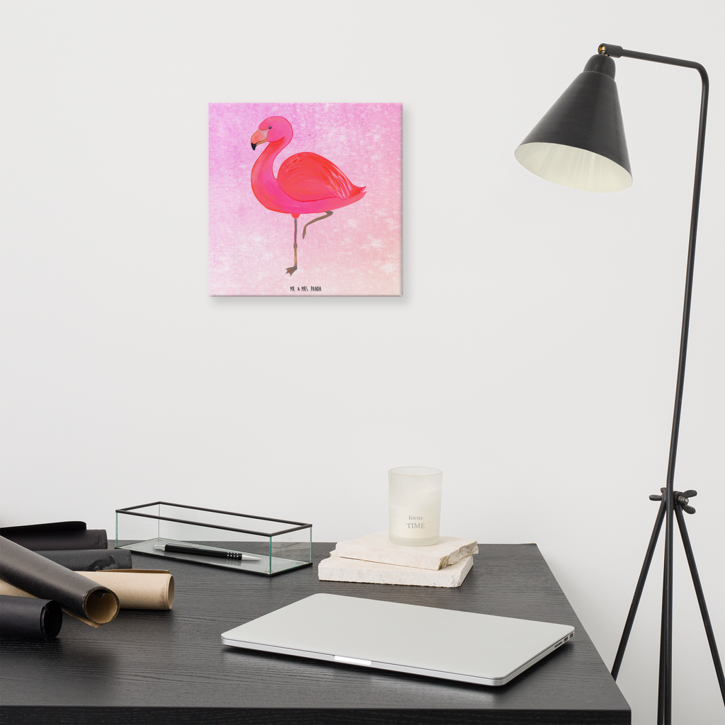 Leinwand Bild Flamingo Classic Leinwand, Bild, Kunstdruck, Wanddeko, Dekoration, Flamingo, Einzigartig, Selbstliebe, Stolz, ich, für mich, Spruch, Freundin, Freundinnen, Außenseiter, Sohn, Tochter, Geschwister