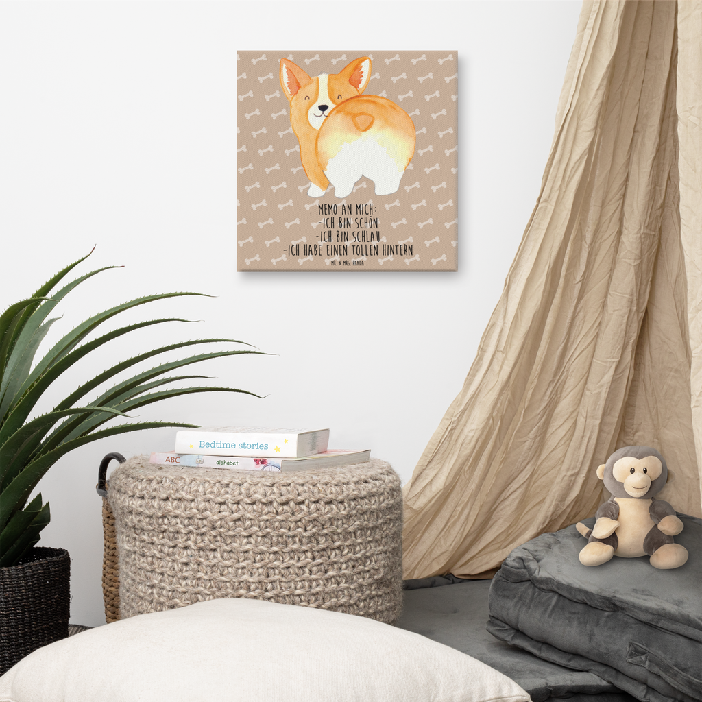 Leinwand Bild Corgi Po Leinwand, Bild, Kunstdruck, Wanddeko, Dekoration, Hund, Hundemotiv, Haustier, Hunderasse, Tierliebhaber, Hundebesitzer, Sprüche, Corgie, Hundeliebe, Motivation, Selbstliebe, Spruch