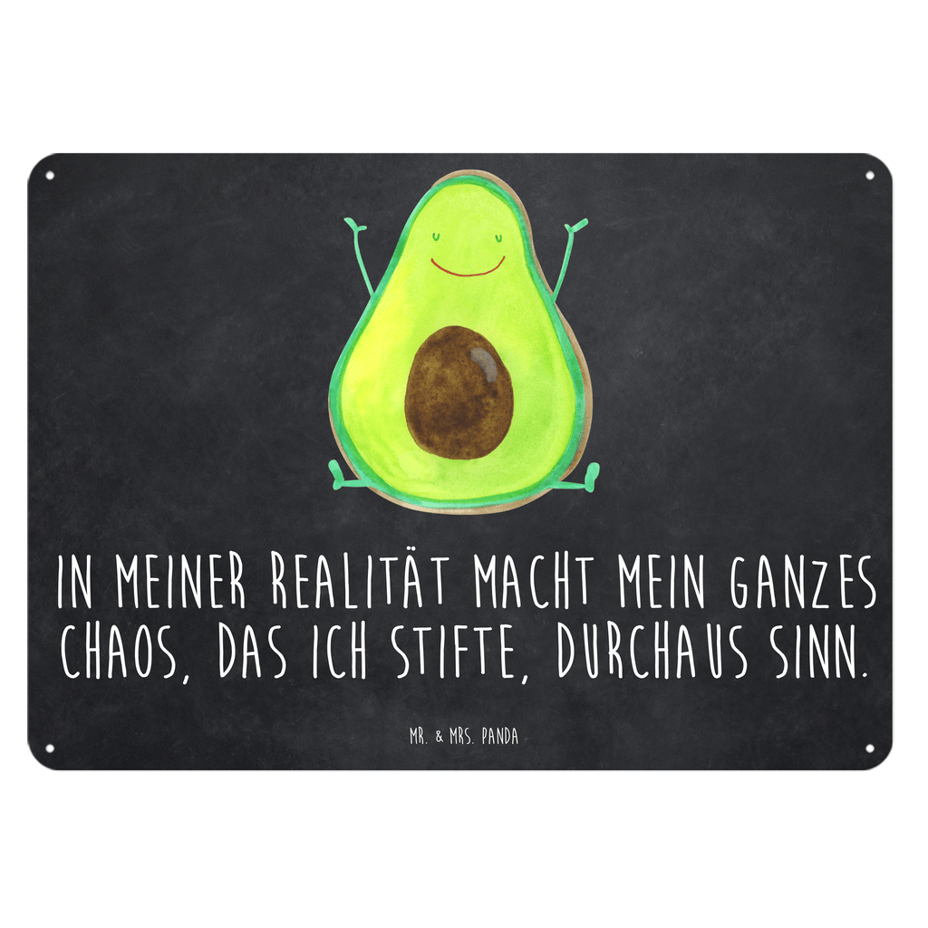 Blechschild Avocado Happy Blechschild, Metallschild, Geschenk Schild, Schild, Magnet-Metall-Schild, Deko Schild, Wandschild, Wand-Dekoration, Türschild, Avocado, Veggie, Vegan, Gesund, Chaos