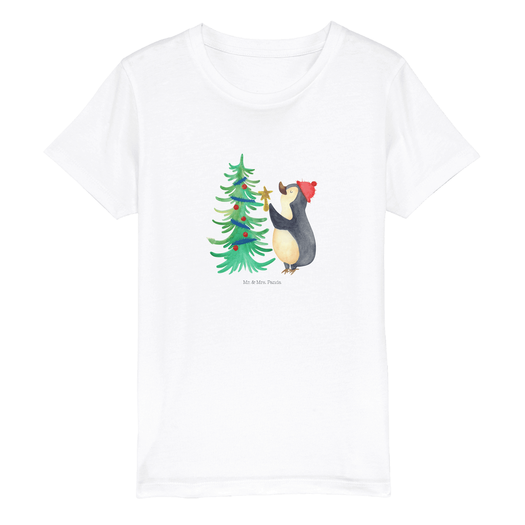 Organic Kinder T-Shirt Pinguin Weihnachtsbaum Kinder T-Shirt, Kinder T-Shirt Mädchen, Kinder T-Shirt Jungen, Winter, Weihnachten, Weihnachtsdeko, Nikolaus, Advent, Heiligabend, Wintermotiv, Pinguin