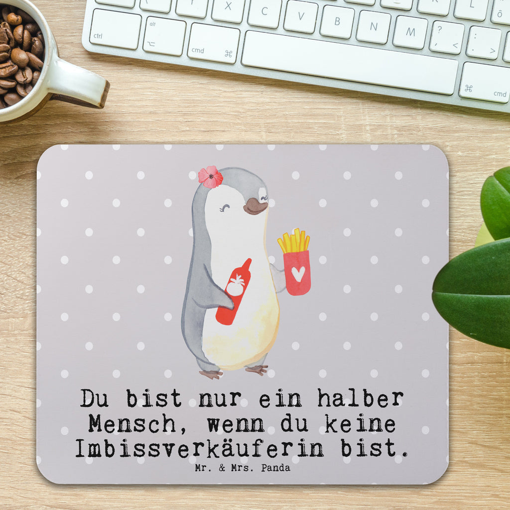 Mauspad Imbissverkäuferin mit Herz Mousepad, Computer zubehör, Büroausstattung, PC Zubehör, Arbeitszimmer, Mauspad, Einzigartiges Mauspad, Designer Mauspad, Mausunterlage, Mauspad Büro, Beruf, Ausbildung, Jubiläum, Abschied, Rente, Kollege, Kollegin, Geschenk, Schenken, Arbeitskollege, Mitarbeiter, Firma, Danke, Dankeschön, Imbissbesitzerin, Imibissverkäuferin, Pommesverkäuferin