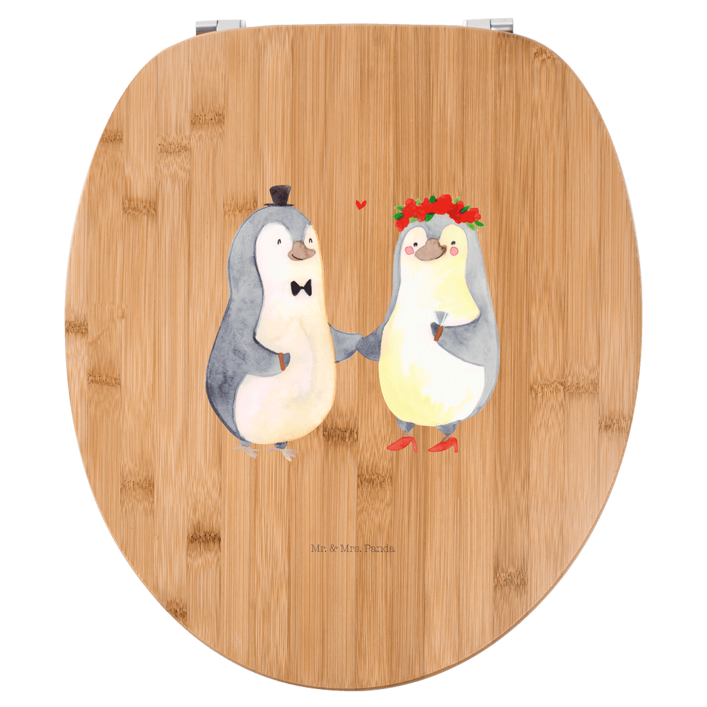 Motiv WC Sitz Pinguin Heirat Klobrille, Klodeckel, Toilettendeckel, WC-Sitz, Toilette, Liebe, Partner, Freund, Freundin, Ehemann, Ehefrau, Heiraten, Verlobung, Heiratsantrag, Liebesgeschenk, Jahrestag, Hocheitstag