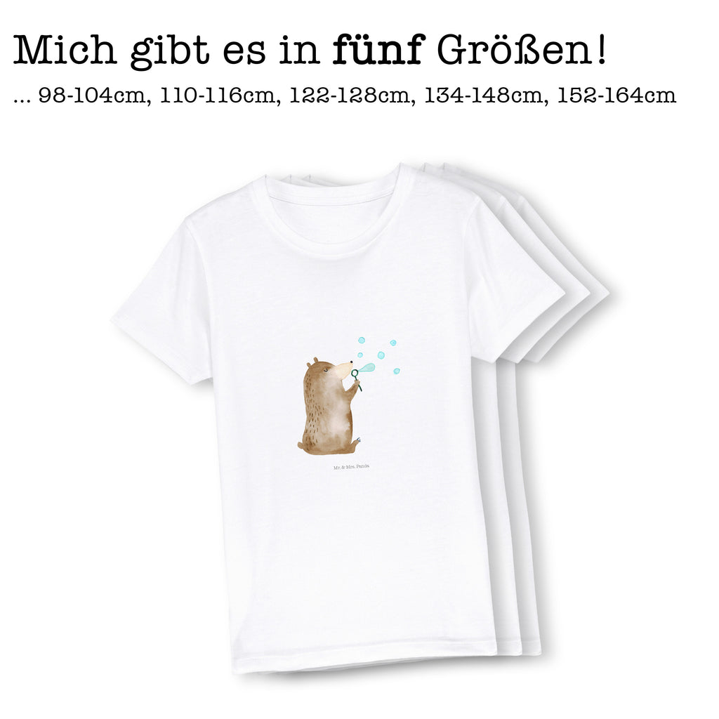 Organic Kinder T-Shirt Bär Seifenblasen Kinder T-Shirt, Kinder T-Shirt Mädchen, Kinder T-Shirt Jungen, Bär, Teddy, Teddybär, Seifenblasen Bär Lustig Sein Glücklich Traurig Happy