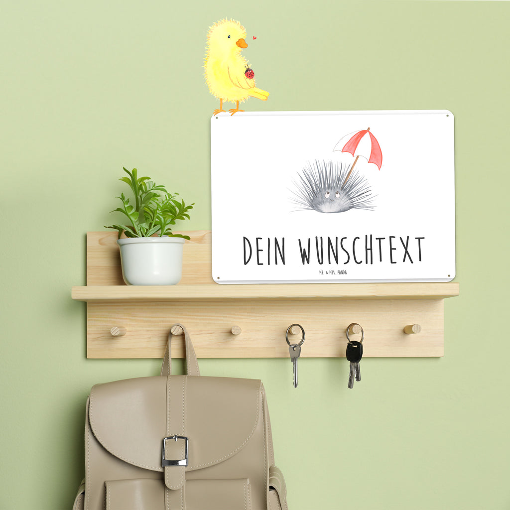 Personalisiertes Blechschild Seeigel Blechschild, Metallschild, Geschenk Schild, Schild, Magnet-Metall-Schild, Deko Schild, Wandschild, Wand-Dekoration, Türschild, Meerestiere, Meer, Urlaub, Seeigel, Achtsamkeit, Selbstakzeptanz, Selbstliebe, Hier und Jetzt, Leben, Lebe