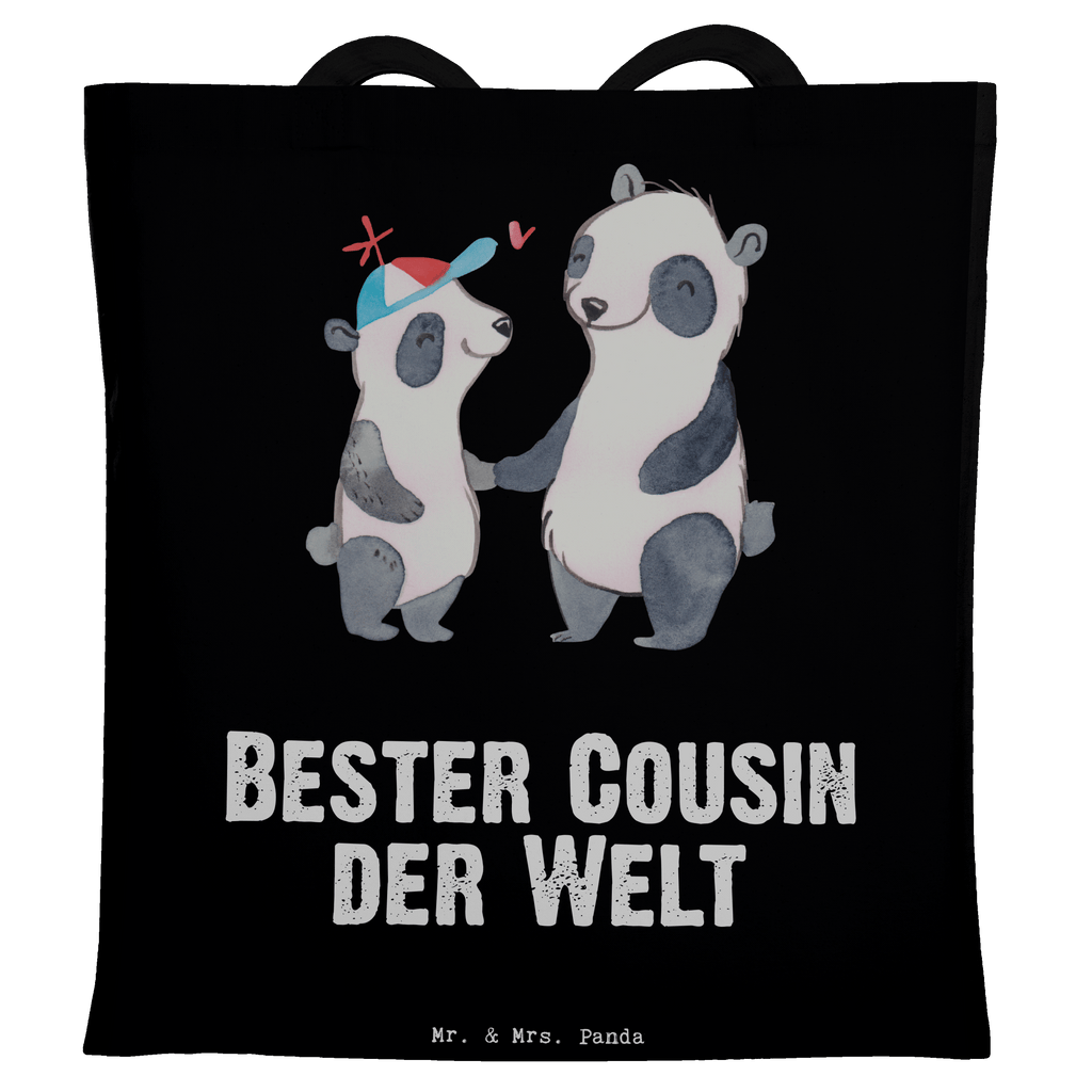 Tragetasche Panda Bester Cousin der Welt Beuteltasche, Beutel, Einkaufstasche, Jutebeutel, Stoffbeutel, Tasche, Shopper, Umhängetasche, Strandtasche, Schultertasche, Stofftasche, Tragetasche, Badetasche, Jutetasche, Einkaufstüte, Laptoptasche, für, Dankeschön, Geschenk, Schenken, Geburtstag, Geburtstagsgeschenk, Geschenkidee, Danke, Bedanken, Mitbringsel, Freude machen, Geschenktipp, Cousin, Kousin, Vetter, Sohn von Onkel, Sohn von Tante, Familie, Verwandtschaft, Cousine