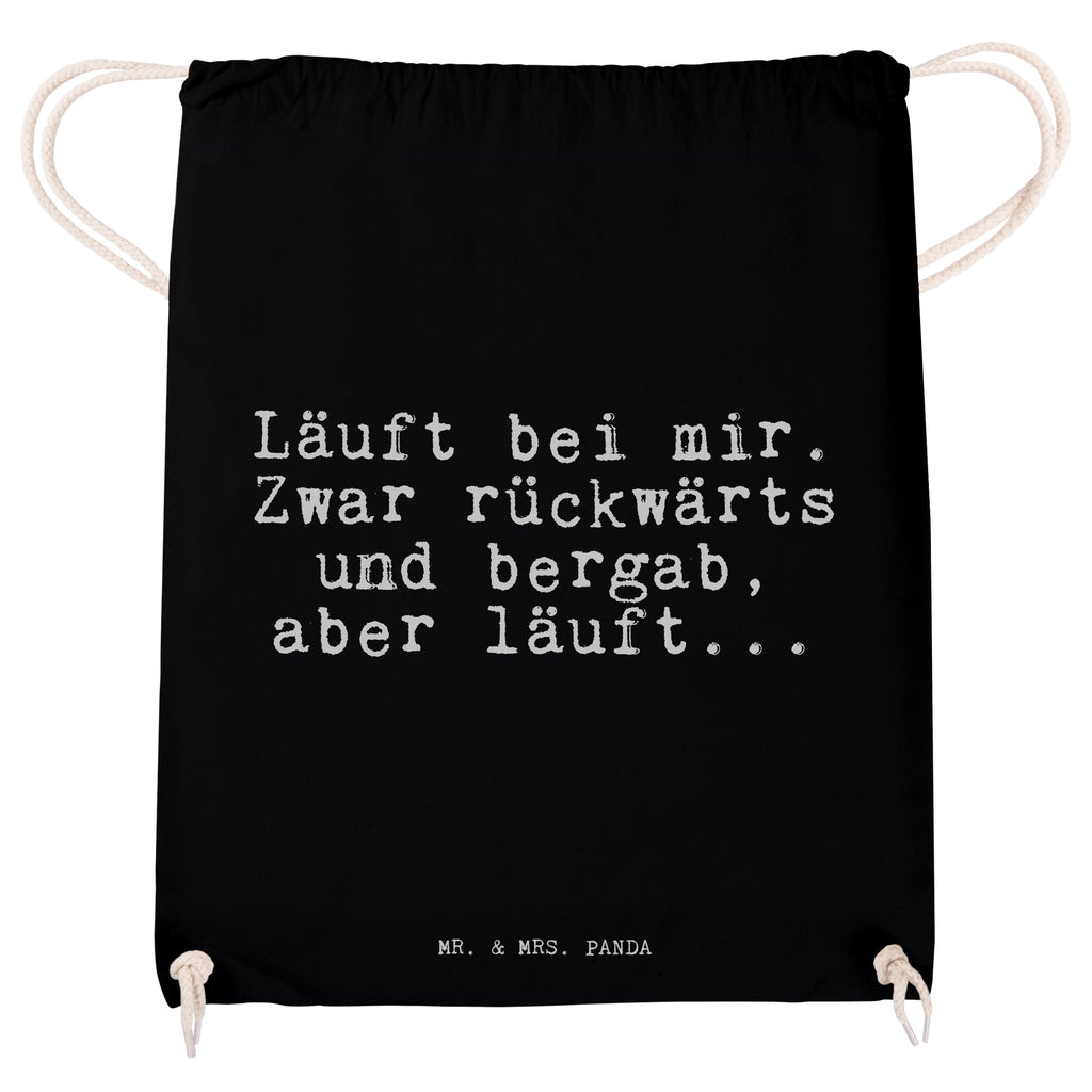 Sportbeutel Läuft bei mir. Zwar... Sportbeutel, Turnbeutel, Beutel, Sporttasche, Tasche, Stoffbeutel, Sportbeutel Kinder, Gymsack, Beutel Rucksack, Kleine Sporttasche, Sportzubehör, Turnbeutel Baumwolle, Spruch, Sprüche, lustige Sprüche, Weisheiten, Zitate, Spruch Geschenke, Spruch Sprüche Weisheiten Zitate Lustig Weisheit Worte