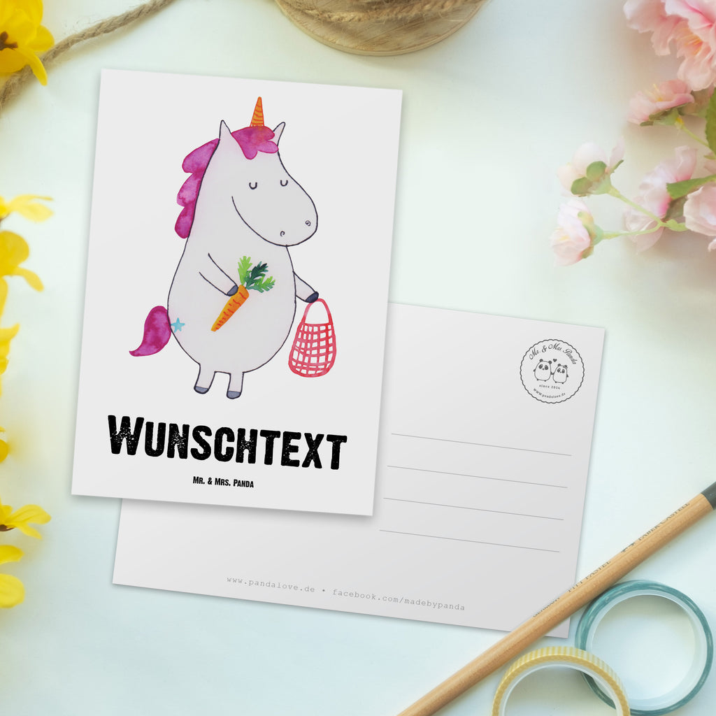 Personalisierte Postkarte Einhorn Gemüse Postkarte mit Namen, Postkarte bedrucken, Postkarte mit Wunschtext, Postkarte personalisierbar, Geschenkkarte mit Namen, Grußkarte mit Namen, Karte mit Namen, Einladung mit Namen, Ansichtskarte mit Namen, Geschenkkarte mit Wunschtext, Grußkarte mit Wunschtext, Karte mit Wunschtext, Einladung mit Wunschtext, Ansichtskarte mit Wunschtext, Einhorn, Einhörner, Einhorn Deko, Pegasus, Unicorn, Biomarkt, Gemüse, Wochenmarkt